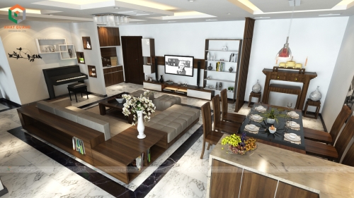 Thiết kế nội thất căn hộ 1522 tòa 1A tại dự án Vinaconex 7